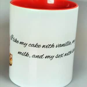 'I like my cake with vanilla, my tea with milk, and my s£x with kink' mug - Image 2